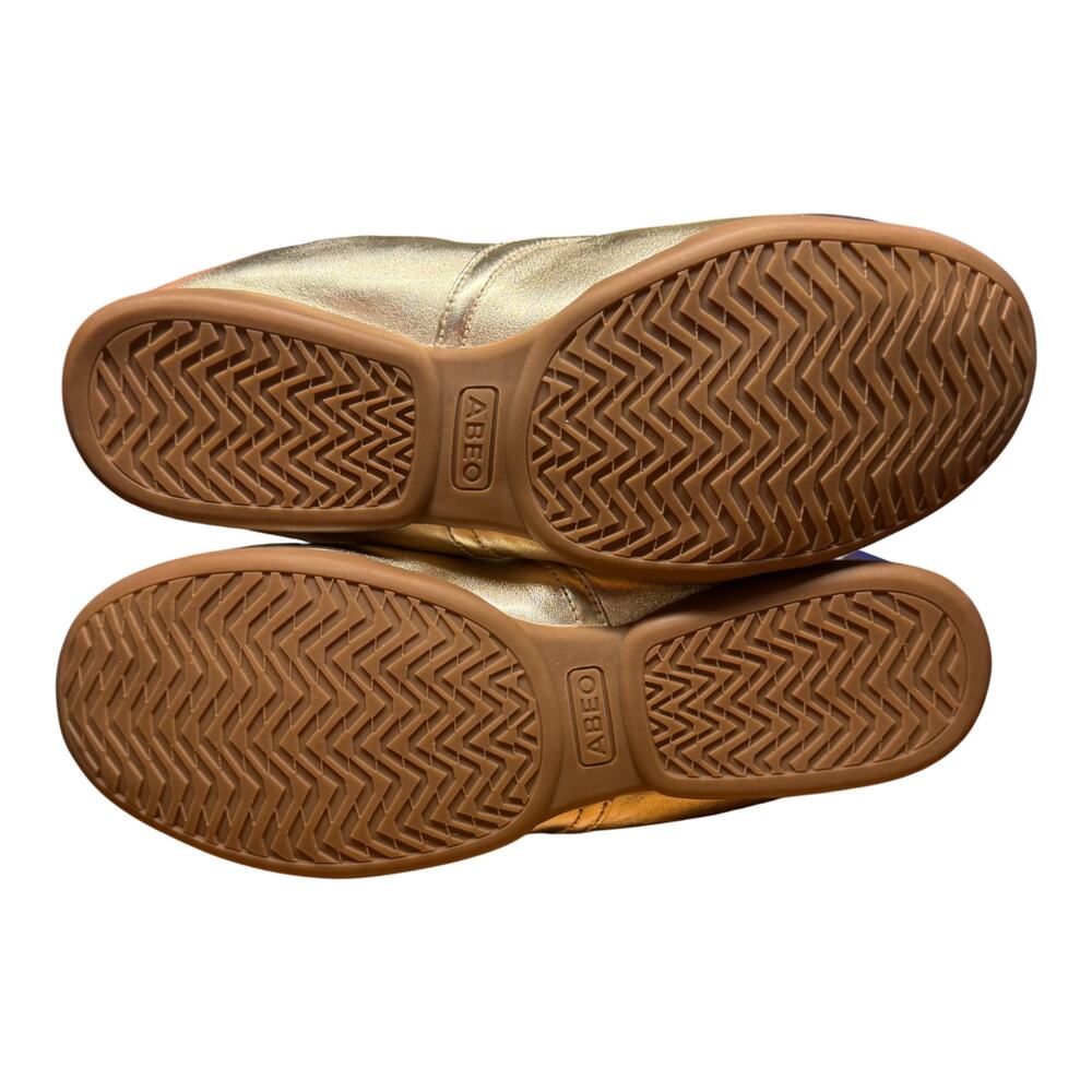 ABEO Tilly Women's 10 Gold Leather Ballet Flats Comfort Slip On Workwear Classic - Picture 9 of 11
